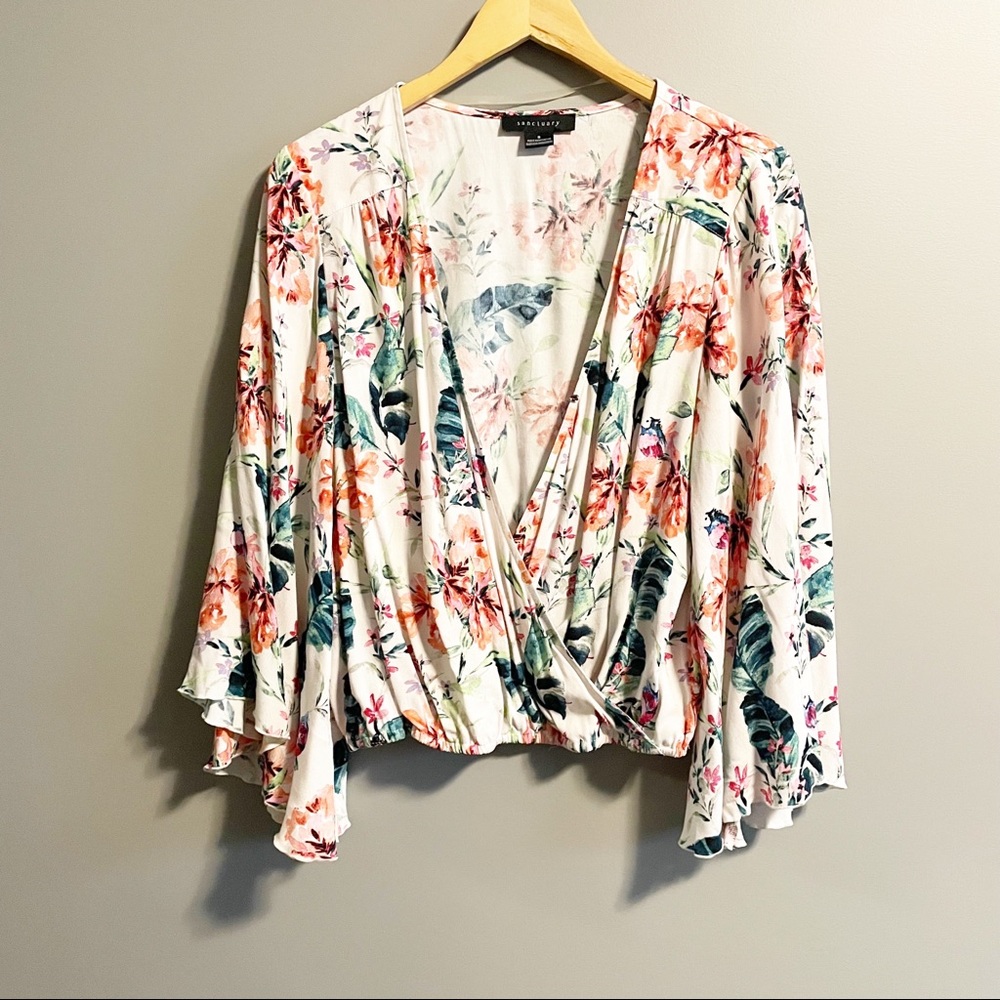 Sanctuary Tropical Wrap Blouse- Sm